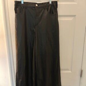 Wide Leg Vegan Leather Pants by hunter & brown